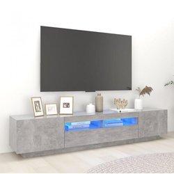 Mueble para TV con luces LED gris hormigón 200x35x40cm