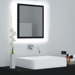 Espejo de baño LED negro 40x8,5x37 cm Acrílico