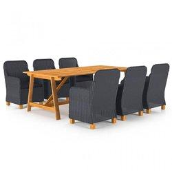 Conjunto 7 de comedor de jardín VIDAXL gris oscuro