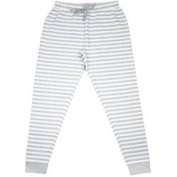 Pantalones de estar por casa a rayas unisex para adultos M gris