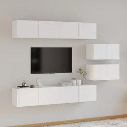 vidaXL Set de muebles de TV 6 pzas madera contrachapada blanco brillo