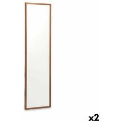 Espejo de pared 30 x 120 cm Bronce Madera MDF (2 Unidades)