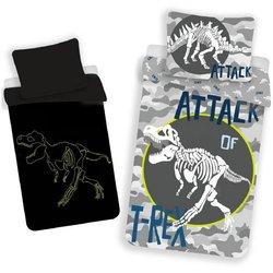 Juego de funda nórdica T-Rex Single negro/gris