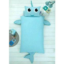 Juego de funda nórdica Narwhal Single azul