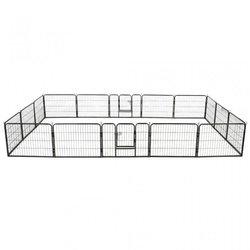 vidaXL Corral para perros 16 paneles de acero 60x80 cm negro