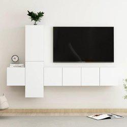 vidaXL Juego de mueble para TV de 5 piezas aglomerado blanco