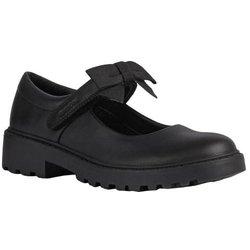 Geox Niña Casey Ballerina Bow School Zapatos 10 UK negro