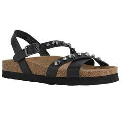 Geox Mujer/Señora Kency Sandalias De Cuero 7.5 UK negro