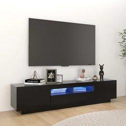 Soporte para TV con luces LED negro 180x35x40 cm