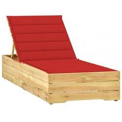 Tumbona VIDAXL Rojo Madera (198 x 68x(28-75) cm )