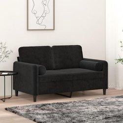 Almohadas Decorativas Negro Ø 15x50 cm en Terciopelo