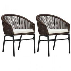 2 PC Brown Rattan PE sillas de jardín