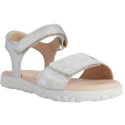 Sandalias Niña Geox Haití De Piel 11.5 UK plata/blanco