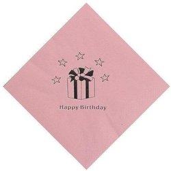 Servilletas de feliz cumpleaños de 3 capas (Paquete de 15) One Size color rosa