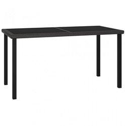 Mesa de jardín VIDAXL Negro Poli Ratán (140x70x73 cm)