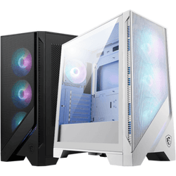 Caja msi mag forge 320r airflow white,1x2.5"+2x2.5”/3.5”,3x120mm+1x120mm (argb),2xusb3.2,+audio+micro,rgb,mid-tower(blanco)