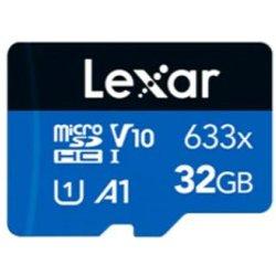 Lexar 32gb high-performance 633x microsdhc uhs-i, up to 100mb/s read 20mb/s write c10 a1 v10 u1