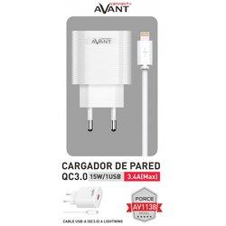 Cargador de corriente avant connect  usb + lightning