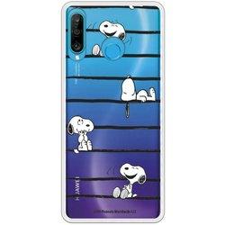 Funda Oficial de Peanuts Snoopy Rayas para Huawei P30 Lite