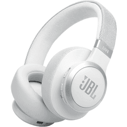 Auriculares inalámbricos - JBL Live 770, Cancelación ruido adaptativa, Autonomía 65h, Bluetooth, Blanco