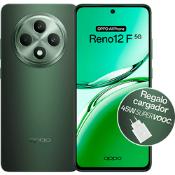 Móvil - OPPO Reno 12 F 5G, Black Green, 256 GB, 8 GB RAM, 6.67" AMOLED Full HD+ 120 Hz, Mediatek Dimensity 6300 5000 mAh, Android