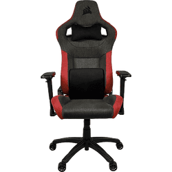 Silla gaming - Corsair T3 Rush, Reposacabezas 4D, Espalda inclinable, Hasta 120 kg, Almohadilla incluida, Rojo