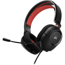 Auriculares gaming - Corsair HS35 v2, Circumaurales, Micrófono omnidireccional, Rojo