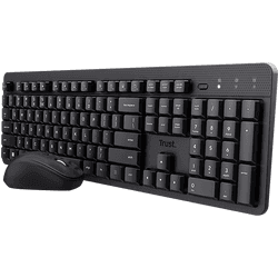 Pack Teclado + Ratón - Trust Ody II, Inalámbrico, Silencioso, Negro