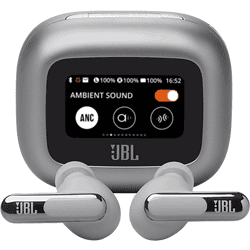 Auriculares True Wireless - JBL Live Beam 3, 48 h Autonomía, Cancelación de Ruido, IP54, Silver