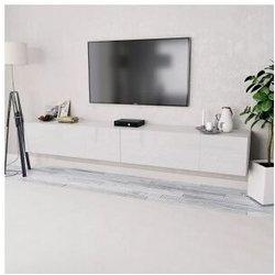 vidaXL Mueble Para Tv 2 Uds Contrachapada Blanco Brillo 120x40x34cm