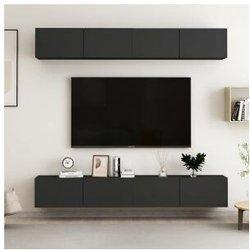 Mueble para TV 4 piezas negro 100x30x30 cm madera multicapa