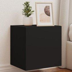 Mueble de TV de pared con luces LED negro 40,5x35x40 cm