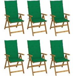 Conjunto 6 Silla de jardín VIDAXL Verde Madera (57x69x111 cm)