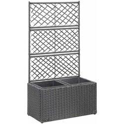 2 Pines Cama elevada 58x30x107 cm Polyrattan Negro