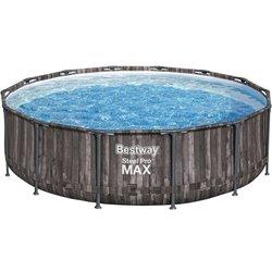 Juego de piscina Bestway Steel Pro Max 427 aspecto madera