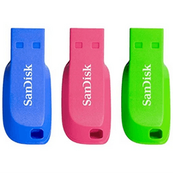 PENDRIVE 32GB SANDISK CRUZER BLADE PACK 3 UD