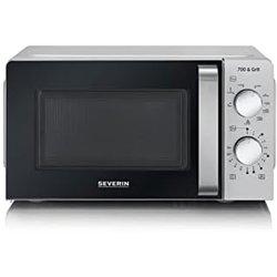 Severin MW 7780 microondas Encimera Microondas con grill 17 L 700 W Negro, Plata