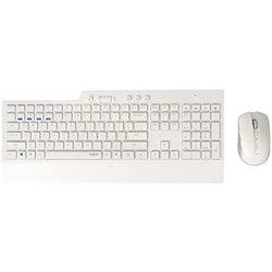 RAPOO, Teclado y ratón inalámbrico con QWERTY portugués (Combo Teclado y ratón con tecnología multimodo Bluetooth y 2.4GHZ, ratón óptico con 1.600 dpi) Blanco, 00192495