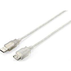 Cable USB EQUIP USB A/USB A 1.8 m Macho/Hembra Plateado