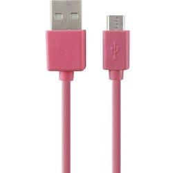 KSIX-Cable USB a Micro USB KSIX 1 m Rosa