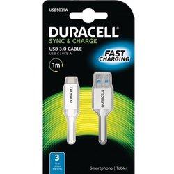 Cable USB DURACELL USB5031W 1 m Blanco