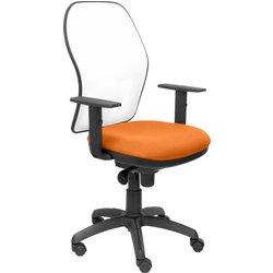 Silla Jorquera malla blanca asiento bali naranja