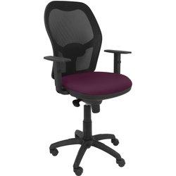 Silla Jorquera malla negra asiento bali morado