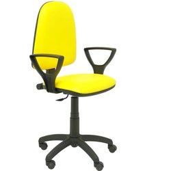 Silla Ayna similpiel amarillo con brazos