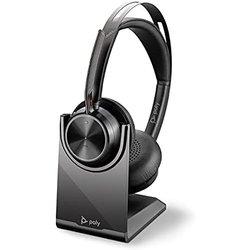 POLY Voyager Focus 2 UC Auriculares Inalámbrico y alámbrico Diadema Oficina/Centro de llamadas USB Tipo C Bluetooth Base de carga Negro