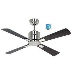 Ventilador De Techo Con Wifi Casafan 942141w Eco Neo Iii 103cm Cromo Cepillado/plata Y Wengué