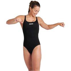 Bañador de natación arena team swim mujer negro/blanco