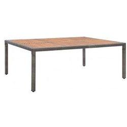 Mesa de jardín VIDAXL Gris Poli Ratán (200x150x74 cm)