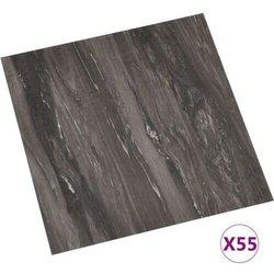 55 piezas PVC 5,11 m² Gris oscuro Suelos autoadhesivos