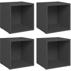 vidaXL Muebles para TV 4 uds aglomerado gris 37x35x37 cm